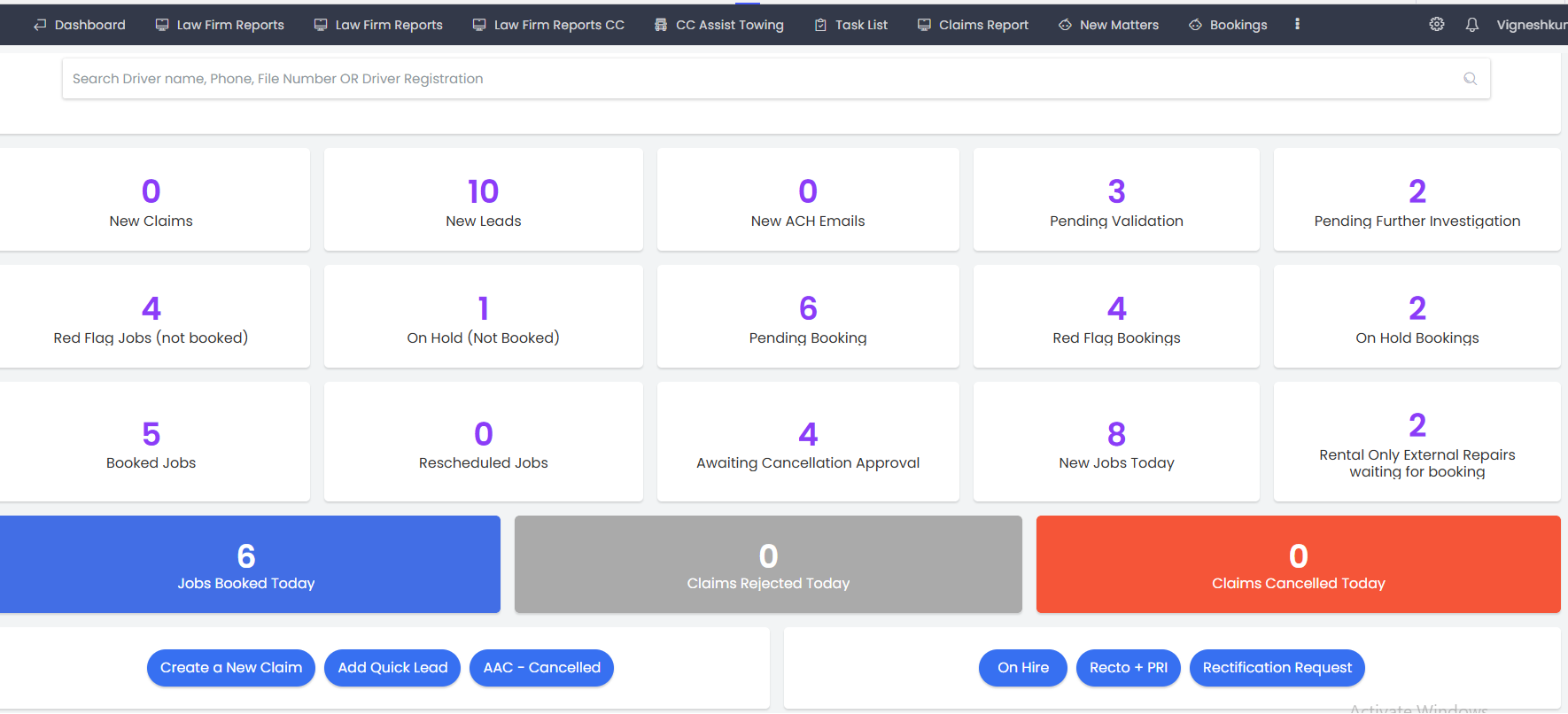 Booking Dashboard