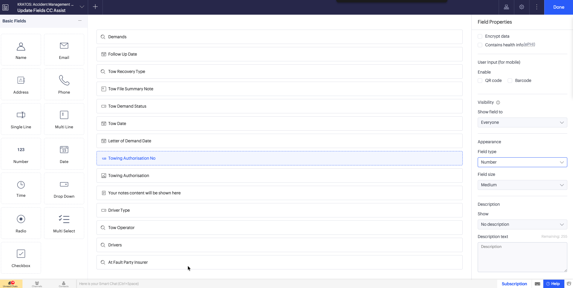 Update Fields CC Assist - Number field